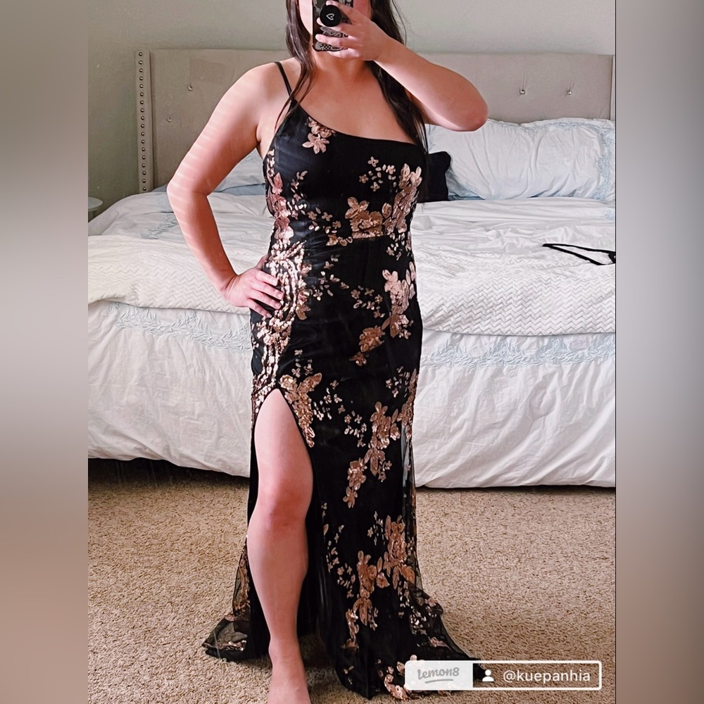 Sequin High Slit Dress